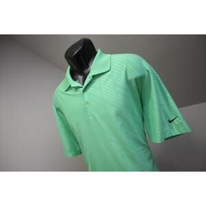 Nike Golf Polo Dri Fit Tour Performance Green Short Sleeve Athletic Mens Large